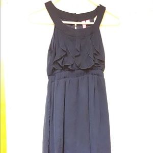 HYPE Girl’s sleeveless dress with ruffles, liner, sz 12 dark blue